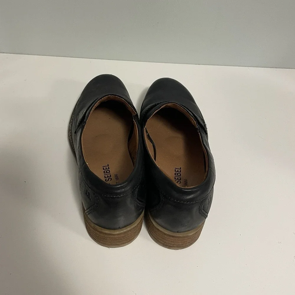 Josef Seibel Women's Sienna‎ Black Leather Penny Loafer Shoes Size 37 US 6-6.5